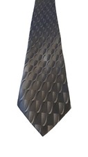 David Taylor Designer Polyester Tie Gray Geometric Necktie Made in USA Business