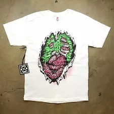 Mens Zombie Exposed Intestine Ribcage Novelty Geeky White Funny Humor T Shirt