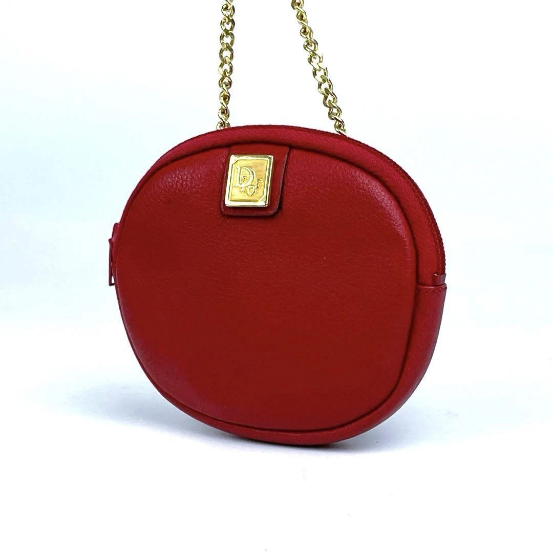 Sac bandoulière vintage Christian Dior chaîne cuir bandoulière rouge trotteur JAPON