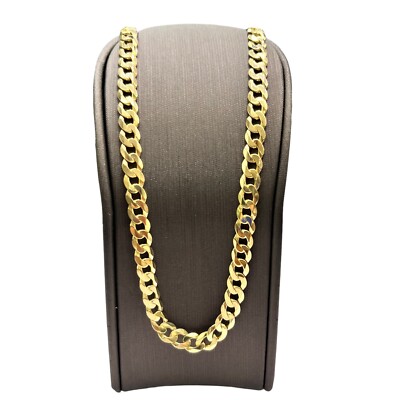 9ct 9K Yellow Gold Italian Flat Curb Chain Necklace 27.83 Grams 52cm. Brand New