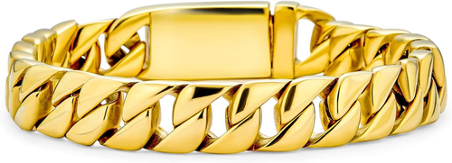 Heavy Mechanic Link Men's Biker Bracelet – Stainless Steel, Silver Tone - Picture 2 of 12