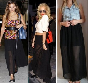 petite chiffon maxi skirt