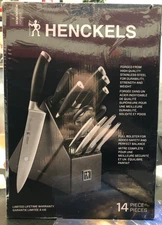 HENCKELS Forged Generation 14 Piece Self Sharpening Knife Block Set NIB Great$