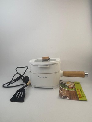 Audecook Elektrischer Hot Pot Cermic Glasur Antihaft Bratpfanne Tragbar Reise