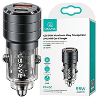 Usams 95W Auto-LadegeräT USB-C/USB Schwarz