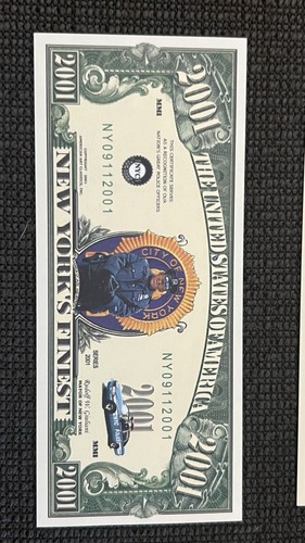 NY 9/11 WTC MEMORIAL DOLLAR BILLS GEORGE BUSH FDNY NYPD Military Lot of 5 New - Picture 3 of 12