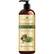 Castor Oil with Rosemary Oil - 8 Fl Oz - 100 Pure and Natural - Premium Grade C