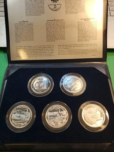 Nice 1981 Bunker Hill Silver Set Of 5 Beautiful 1 Oz Rounds Employee Owned