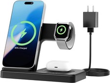 Wireless Charger Travel Charging Station: 3 in 1 Charger Stand Multiple Devices