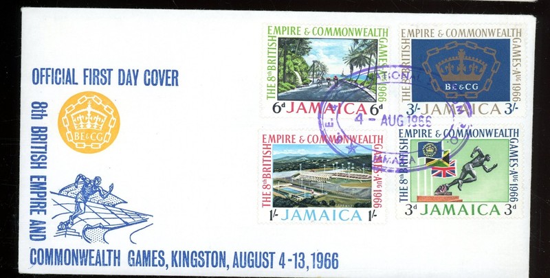stamp-cover-Jamaica-FDC-1966-British Commonwealth games