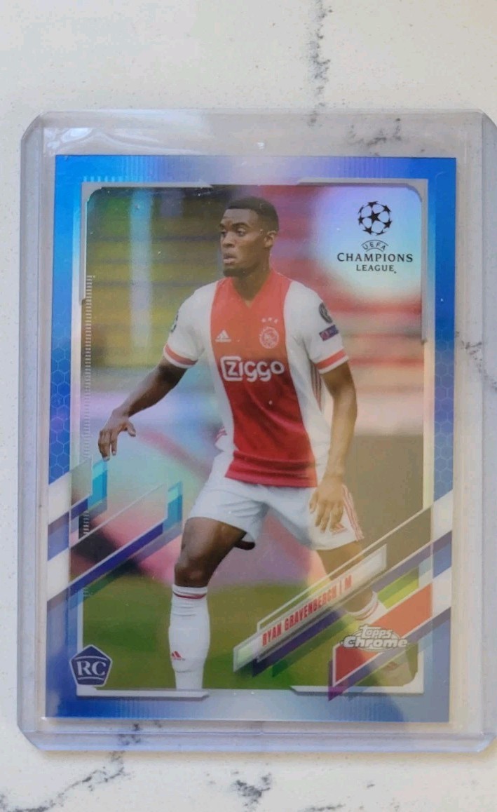 2020-21 Topps Chrome UCL - Ryan Gravenberch #98 Blue Refractor /150 (RC)