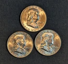 $1.50 Face Value - US 90% Silver Franklin Halves - Uncirculated - Lot #5