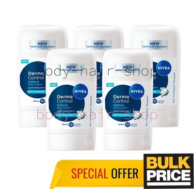 Nivea Women Derma Control Defend Extra Comfort Deo Stick 72H Protection 5-Pack
