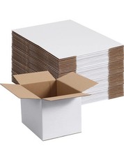 40 White Shipping Boxes 11x6x6 Inch, Small Corrugated Cardboard Boxes
