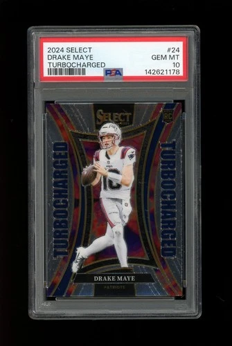 2024 Panini Select Turbocharged #24 Drake Maye RC Patriots PSA 10 Gem Mint