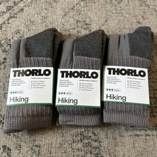 Thorlo Men's Hiking Socks Maximum Comfort and Protection Large Pewter 3 Pair