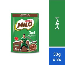 NESTLE Milo 3-in-1 Energy Drink Tasty  Nutritious 8 stick x 33g FREE SHIPPING