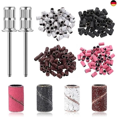 ZHENGYYUU 310 Stück Schleifkappen Nagelfräser, Schleifhülsen Nagelfräser, Nagelfräser Aufs