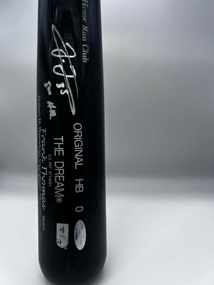 Bate de béisbol autografiado por Frank Thomas White Sox HOF 500 HR con certificado de autenticidad JSA Foto 3 de 4