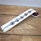 Vtg. Art Deco Butterfly Wing Jewelry Wilderness Theme Silvertone Bracelet 6.5"