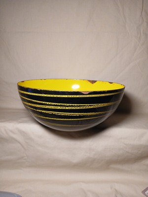 Catherine Holmes Saturn Bowl MCM Grete Prytz Kittlesen Black & Yellow Enamel