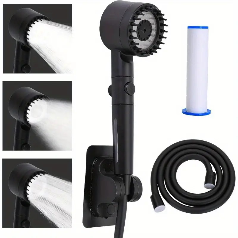 With Handheld, High Pressure 3 Spray Mode Showerhead