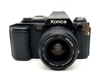 Konica FS-1 + Soligor 35-80mm f/3.5-4.8 Kit Set Analog SLR 35mm Kamera Objektiv