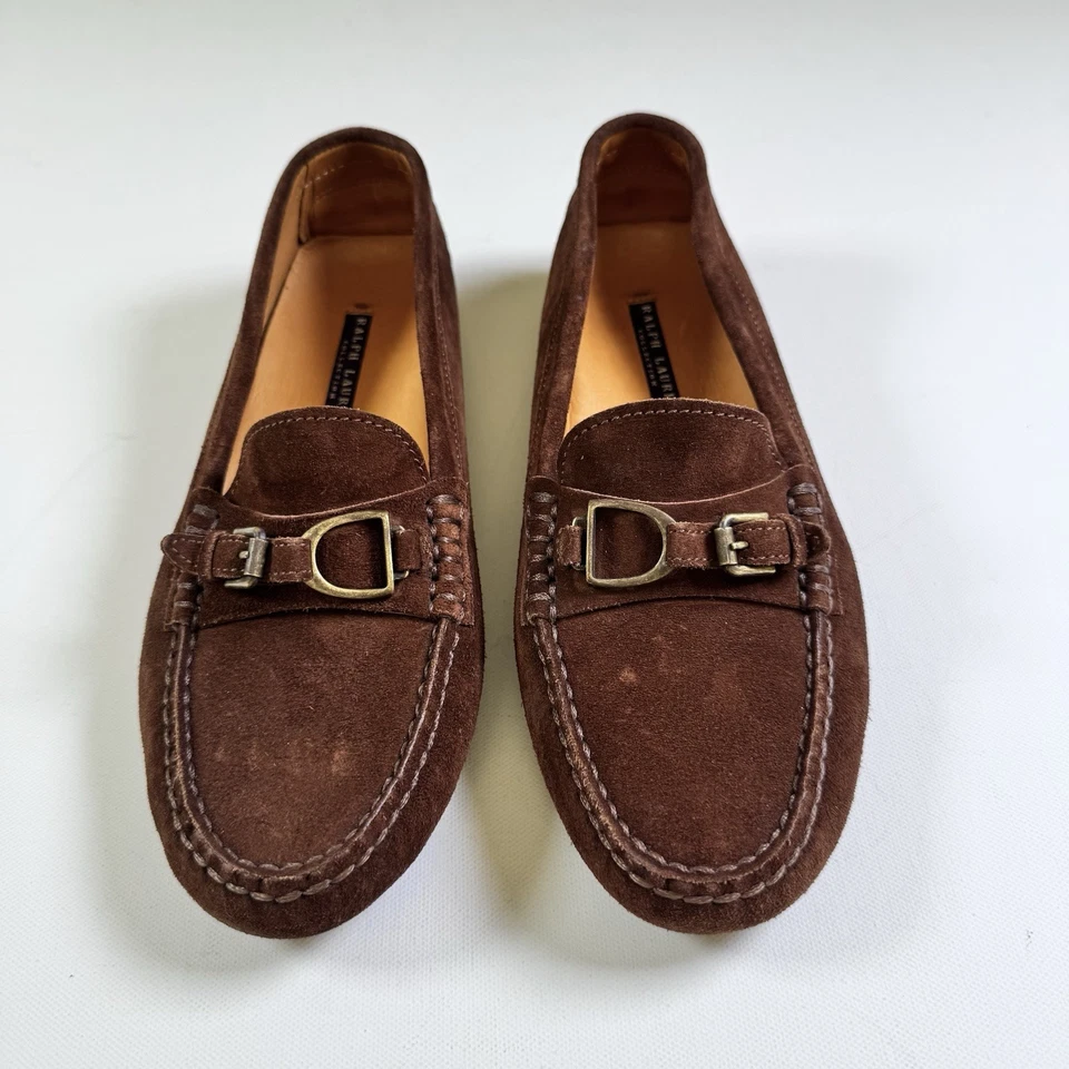 Ralph Lauren Colección "Dasita" Mocasines Zapatos Marrón Talla 8 B Hecho en Italia Mujer Foto 3 de 4