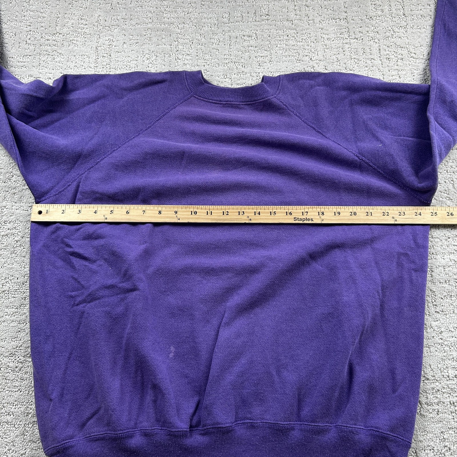 Vintage Hanes Sport Sweatshirt Mens 2XL Purple Made USA Raglan Crewneck 90s