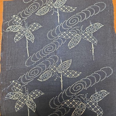 Indigo Dye Baumwollstoffrest W14 Indigo Print Handloom Textil Remake