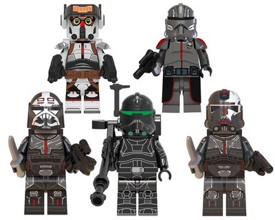 5x Custom Star Wars Bad Batch Minifigures Hunter Wrecker Echo Crosshair figures