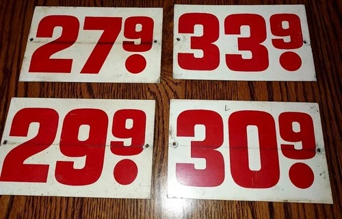 Vintage Service Gas Station Price Numbers Double Sided Gas Price Numbers Metal
