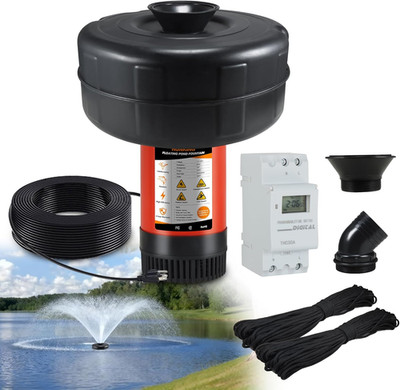 H1 Pond Fountain Aerator 750W 1HP - 16000 GPH Floating Aerating Pump with Timer,