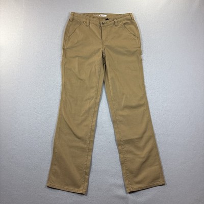 Carhartt Womens Rugged Flex Loose Fit Canvas Khaki Pants Size 6 Regular NWT