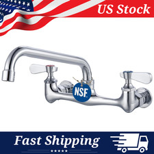 NSF Certified 8" Center Lead-Free Commercial Wall-Mount Faucet with 8" Spout
