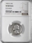 1932-S  25C WASHINGTON SILVER QUARTER  NGC VF DETAILS "CLEANED"  #8405239-029