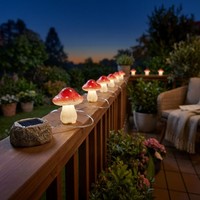 Led Solar Lichterkette Deko-Licht Figur Fliegenpilz AußEn Leuchte Garten Lampe