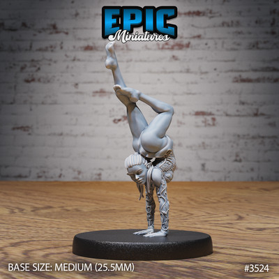 D&D Miniature - Acrobat Elf Hand Stand - 3D Model Print DnD RPG Figur Druck