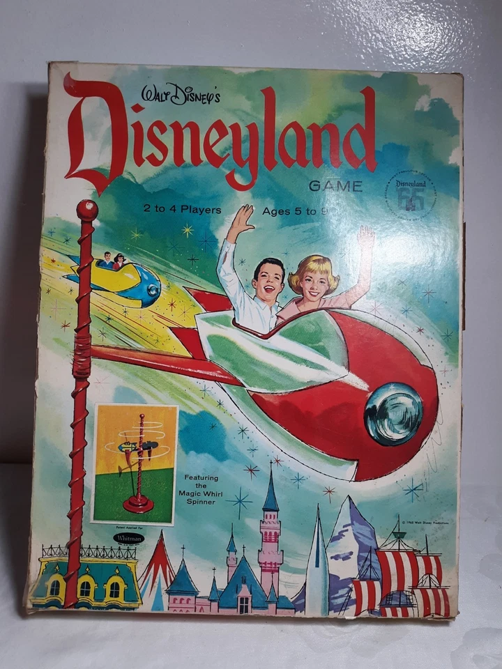 老式罕见沃尔特迪斯尼迪斯尼乐园棋盘游戏 1965 完整 — 第 3/4 张图片