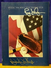 1X 1986 World Series Program auto/Autographed Rich Gedman and Oil Can Boyd