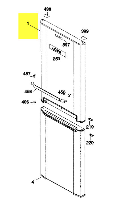 Porte réfrigérateur Brandt 41X0871 avec joint collé blanc