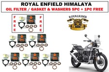 Fits Royal Enfield HIMALAYAN  OIL FILTER/GASKET & CRUSH WASHERS 5PC + 1PC FREE