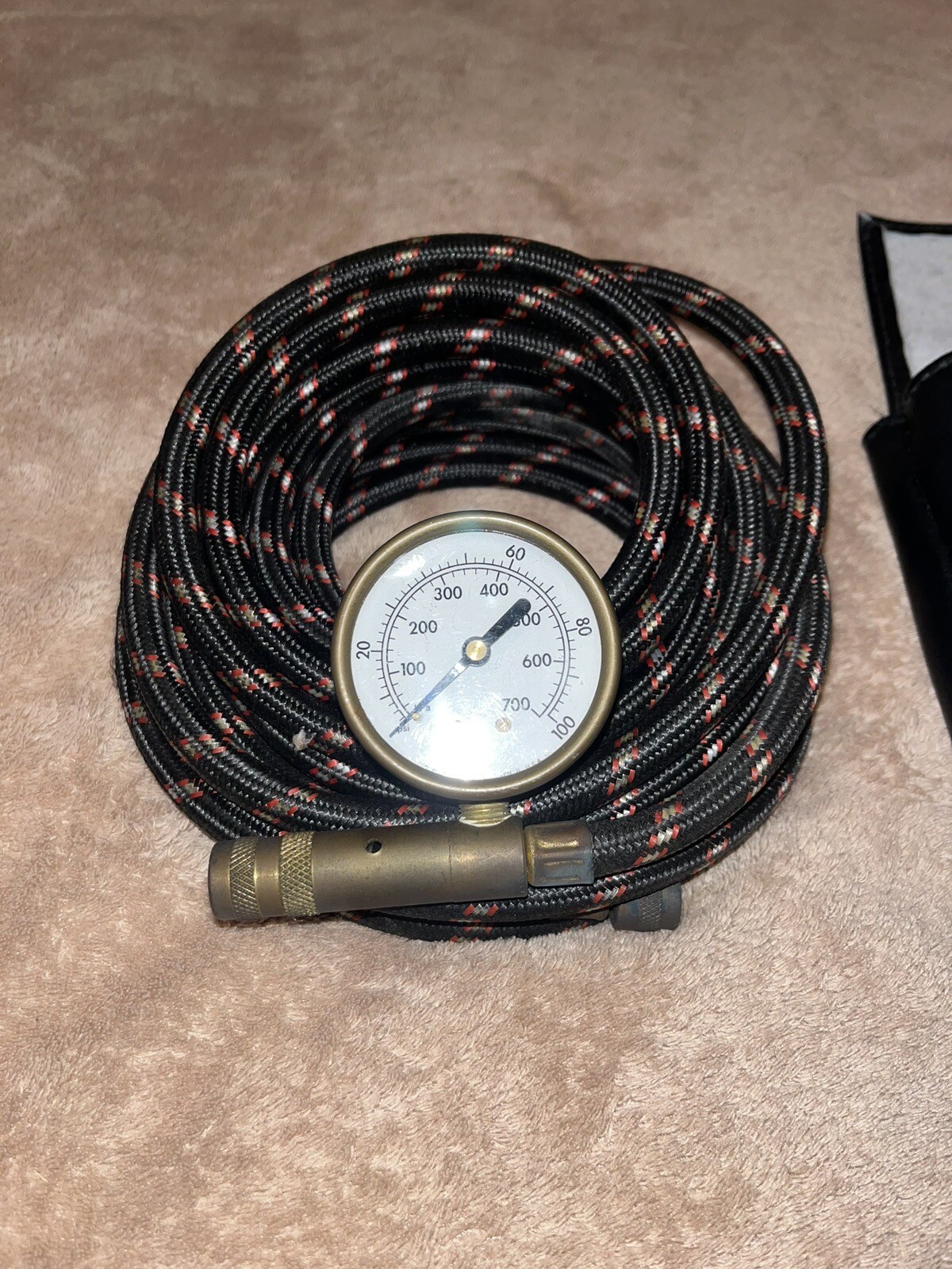 Pressure Gauge 0100 psi with Hose G.H. Meiser Co. Vintage Tire