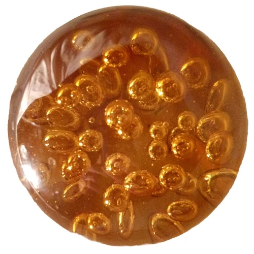 Amber Murano Sphere XL Crystal Ball Controlled Bubbles 5” Glass Paperweight VTG