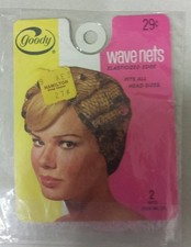 Vintage Hair Nets Wave Nets Elastic Edge 2 - PINK Unique old Item NICE