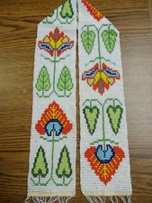 NEW  Native American Design Beadwork-  24" x 2 1/2" -  Floral Beaded Strips