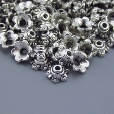 Antiqued Silver 7mm Bead Caps For 10-14mm Beads B8375 - 50, 100 Or 200PCs