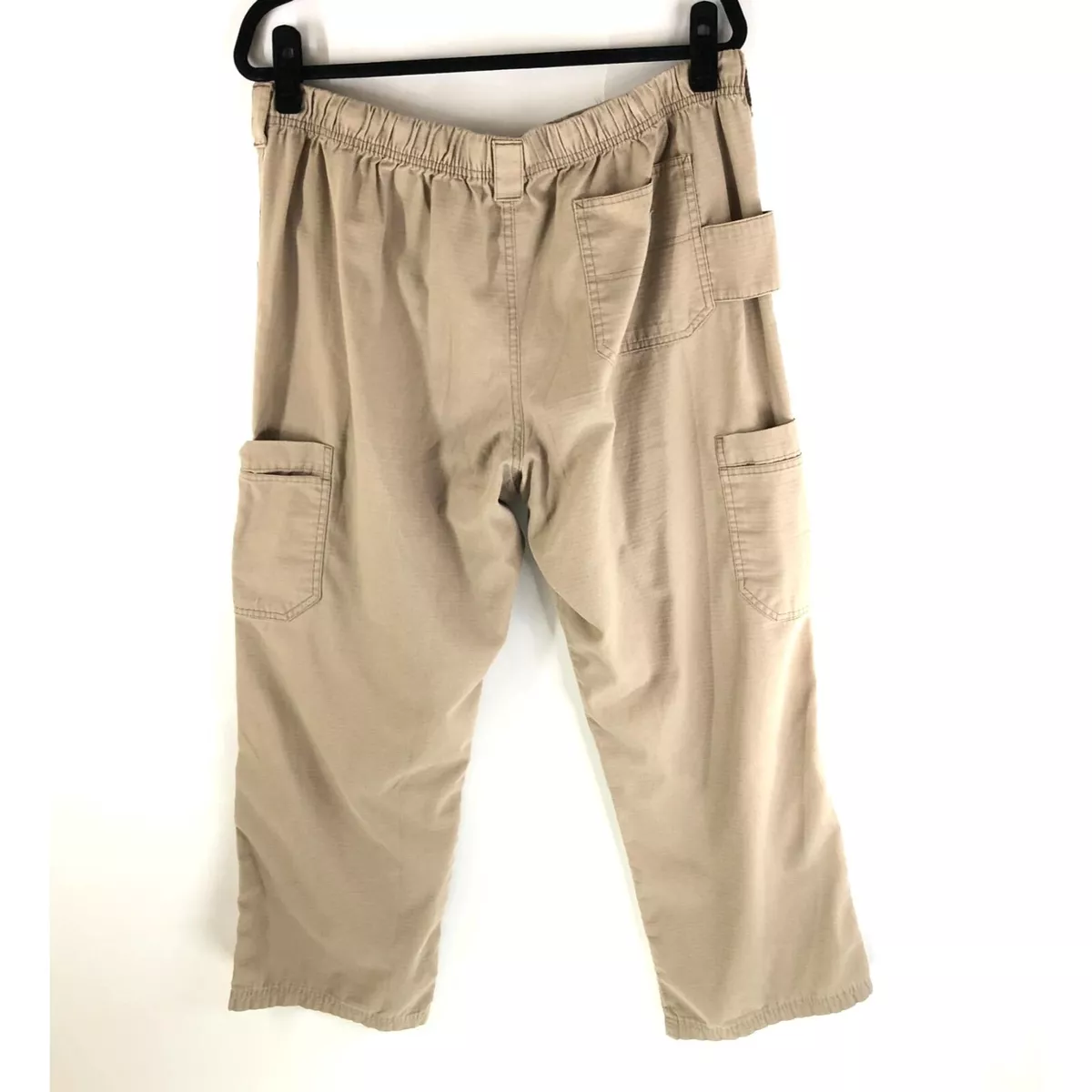 Carhartt Women's Tan Khaki Cotton Blend Straight Leg Cargo Work Pants Size  L