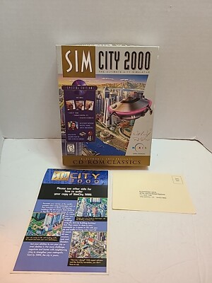 1994 Maxis Sim City 2000 Big Box PC Game Window, BOX ONLY, NO GAME