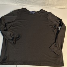 Susan Graver black made in USA activewear top long sleeve T-shirt 1X